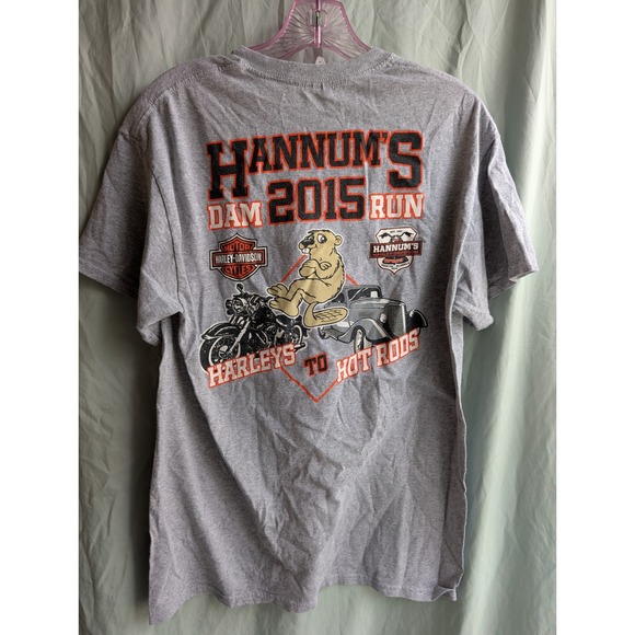 Gildan Other - Hannums Harley Davidson T Shirt Mens Medium 2015 Dam Run Motorcycle‎ Beaver